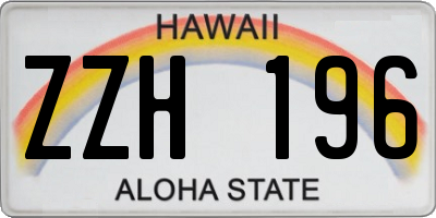 HI license plate ZZH196