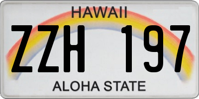 HI license plate ZZH197