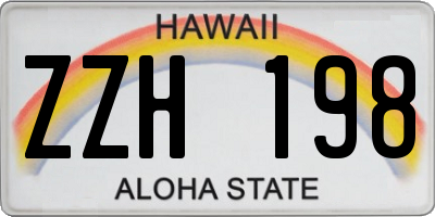 HI license plate ZZH198