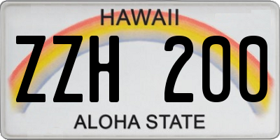 HI license plate ZZH200