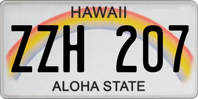 HI license plate ZZH207