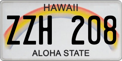 HI license plate ZZH208