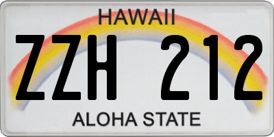 HI license plate ZZH212