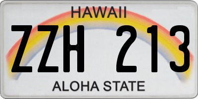 HI license plate ZZH213