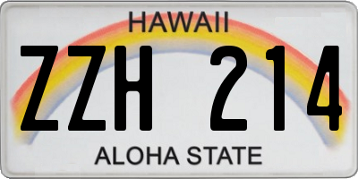 HI license plate ZZH214