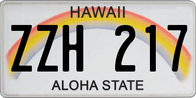 HI license plate ZZH217