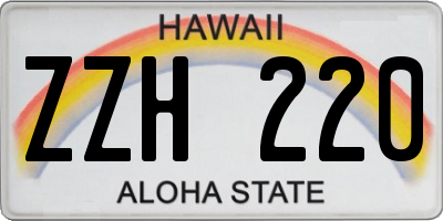 HI license plate ZZH220