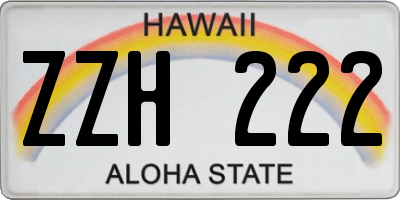 HI license plate ZZH222