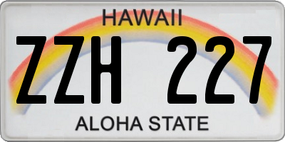 HI license plate ZZH227