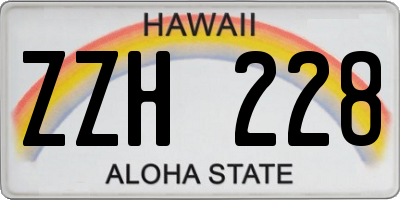 HI license plate ZZH228