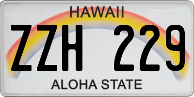 HI license plate ZZH229