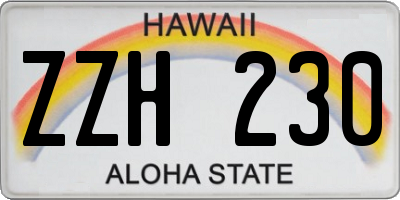 HI license plate ZZH230