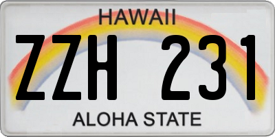 HI license plate ZZH231