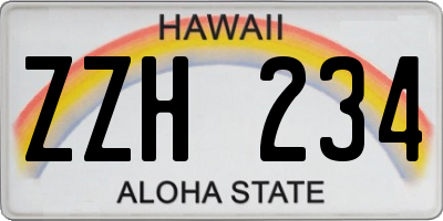 HI license plate ZZH234