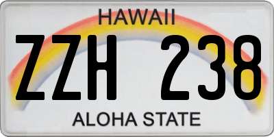 HI license plate ZZH238