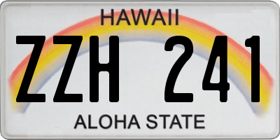 HI license plate ZZH241