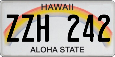 HI license plate ZZH242