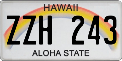 HI license plate ZZH243