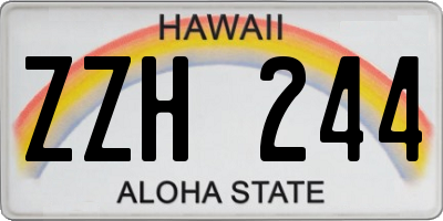 HI license plate ZZH244