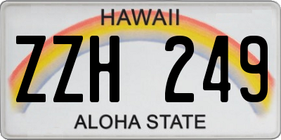 HI license plate ZZH249
