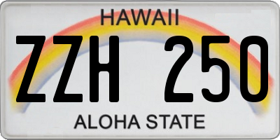 HI license plate ZZH250