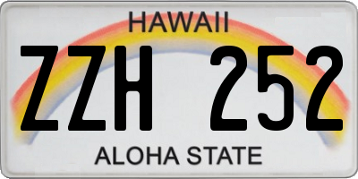 HI license plate ZZH252