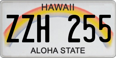 HI license plate ZZH255