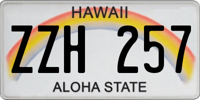 HI license plate ZZH257