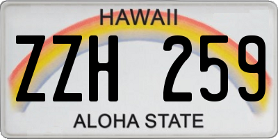 HI license plate ZZH259