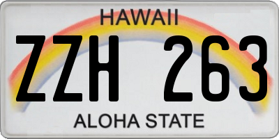 HI license plate ZZH263