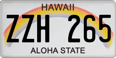 HI license plate ZZH265