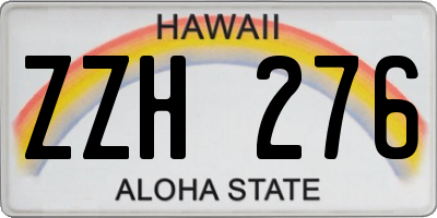 HI license plate ZZH276