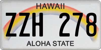 HI license plate ZZH278