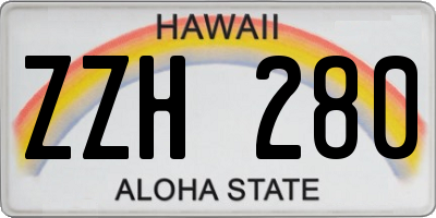 HI license plate ZZH280