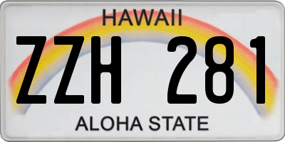 HI license plate ZZH281