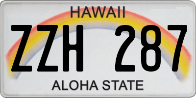HI license plate ZZH287