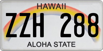 HI license plate ZZH288