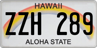 HI license plate ZZH289