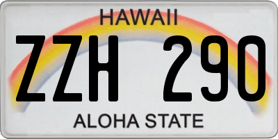 HI license plate ZZH290