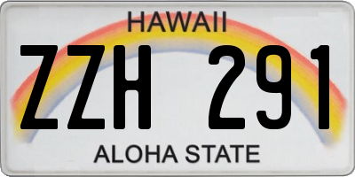 HI license plate ZZH291