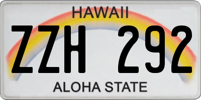 HI license plate ZZH292