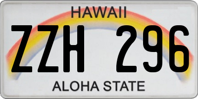 HI license plate ZZH296