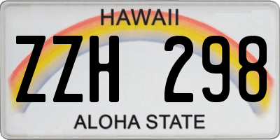 HI license plate ZZH298