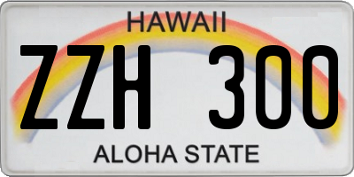 HI license plate ZZH300