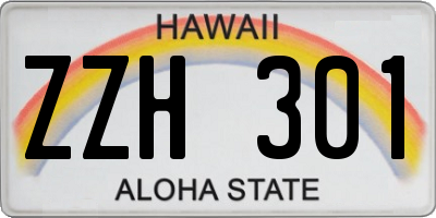 HI license plate ZZH301