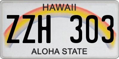 HI license plate ZZH303