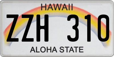 HI license plate ZZH310