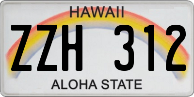 HI license plate ZZH312