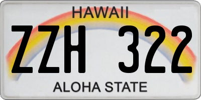 HI license plate ZZH322