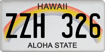 HI license plate ZZH326